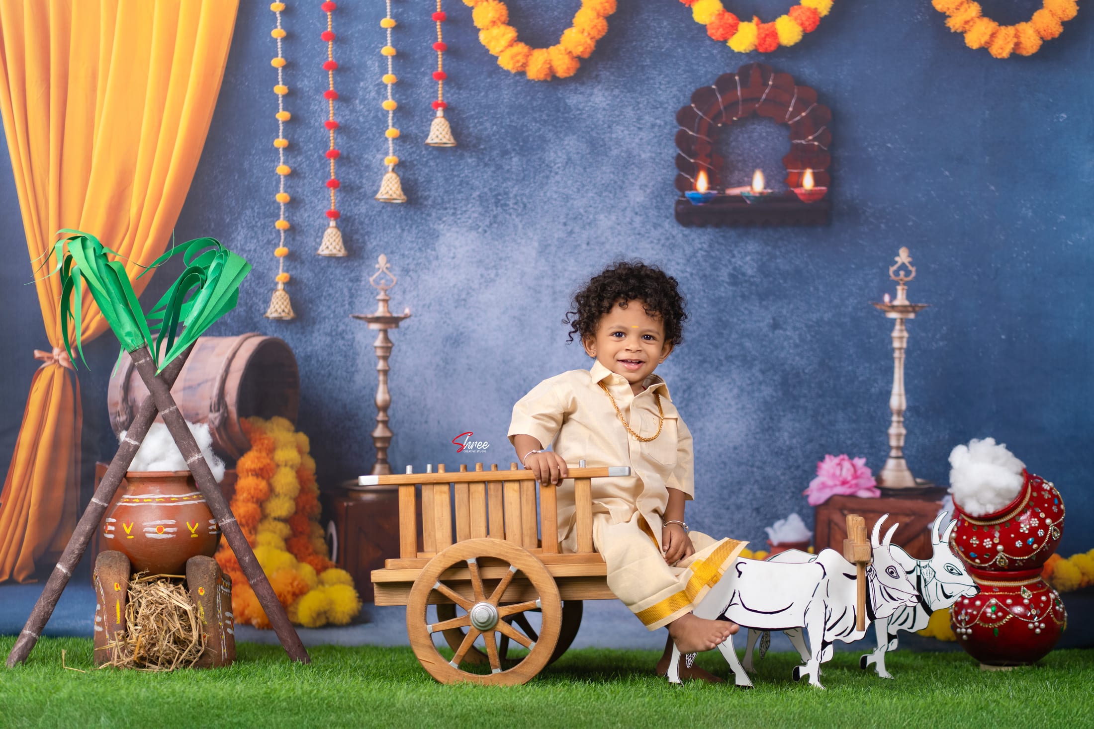 Toddler girl in festive traditional styling